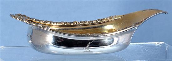 A George III silver and gilt pap boat, by George Knight, Length 151mm Weight 3.4oz/106grms